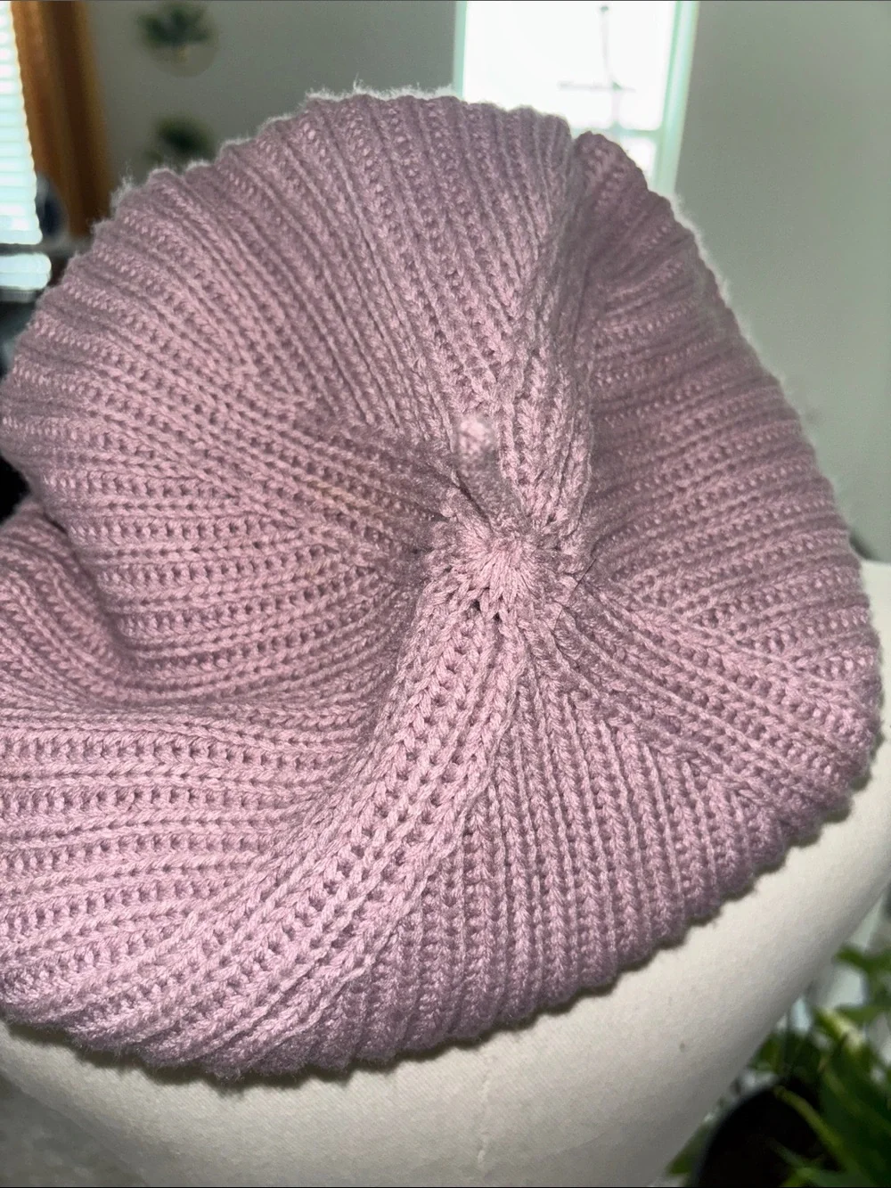 Classic Knit Beret in Mauve Purple - Women's Accessory
